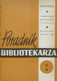 Okładka Poradnik Bibliotekarza 1961, nr 10