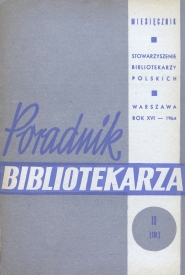 Okładka Poradnik Bibliotekarza 1964, nr 10