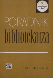 Okładka Poradnik Bibliotekarza 1965, nr 3