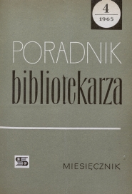 Okładka Poradnik Bibliotekarza 1965, nr 4