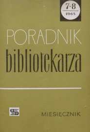 Okładka Poradnik Bibliotekarza 1965, nr 7-8