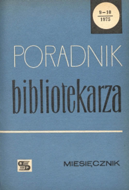 Okładka Poradnik Bibliotekarza 1975, nr 9-10