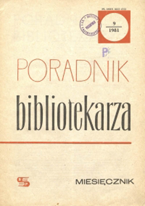 Okładka Poradnik Bibliotekarza 1981, nr 9