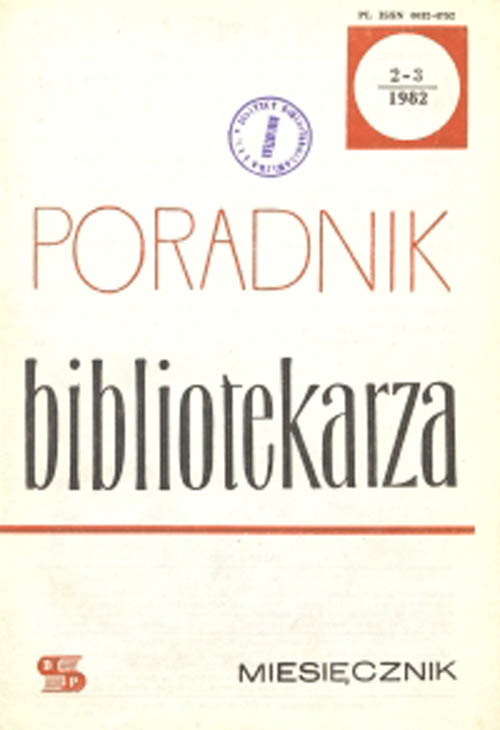 Okładka Poradnik Bibliotekarza 1982, nr 2-3