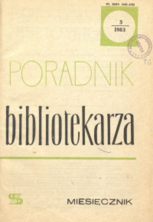 Okładka Poradnik Bibliotekarza 1983, nr 3