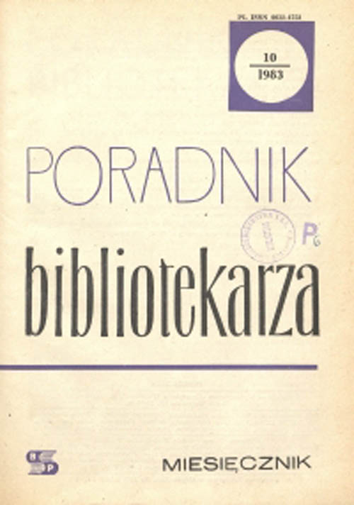 Okładka Poradnik Bibliotekarza 1983, nr 10