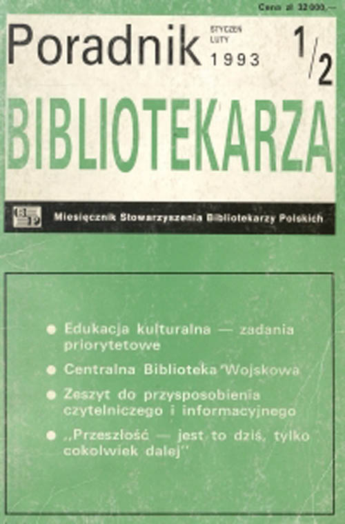 Okładka Poradnik Bibliotekarza 1993, nr 1-2