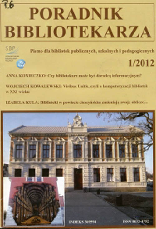 Okładka Poradnik Bibliotekarza 2012, nr 1