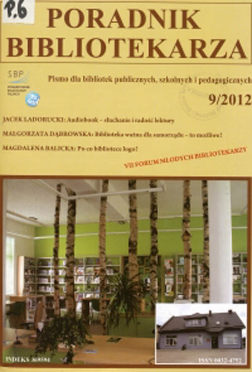 Okładka Poradnik Bibliotekarza 2012, nr 9