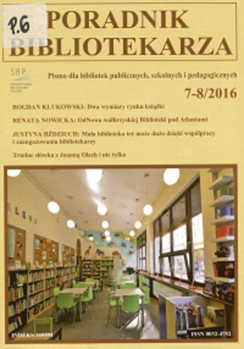 Okładka Poradnik Bibliotekarza 2016, nr 7-8